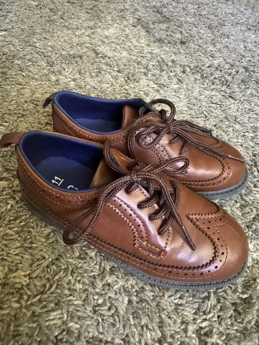 Boys Carter's Brown Wingtip Oxford Dress Shoes Size 11